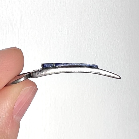 VINTAGE Southwestern Lapis & Sterling Silver Spirit Bear Pendant Necklace Unisex - Picture 6 of 8